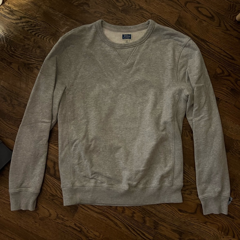 JCrew Knit Goods Men’s Crewneck Gray Sweatshirt size Medium Tall
